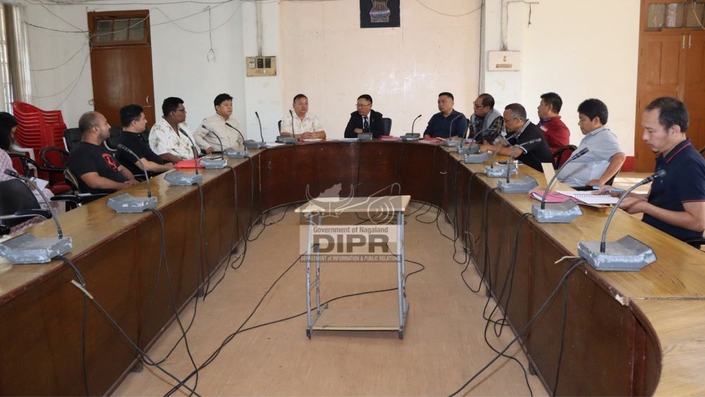 Y Kikheto Sema, IAS addressing the meeting held at Deputy Commissioner’s hall, Dimapur on November 13. (DIPR Photo)